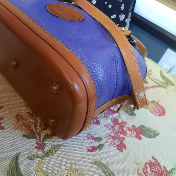 Vintage Dooney & Bourke Norfolk Hand Painted Violet Purple Satchel - Picture 7 of 15